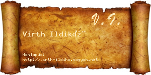 Virth Ildikó névjegykártya